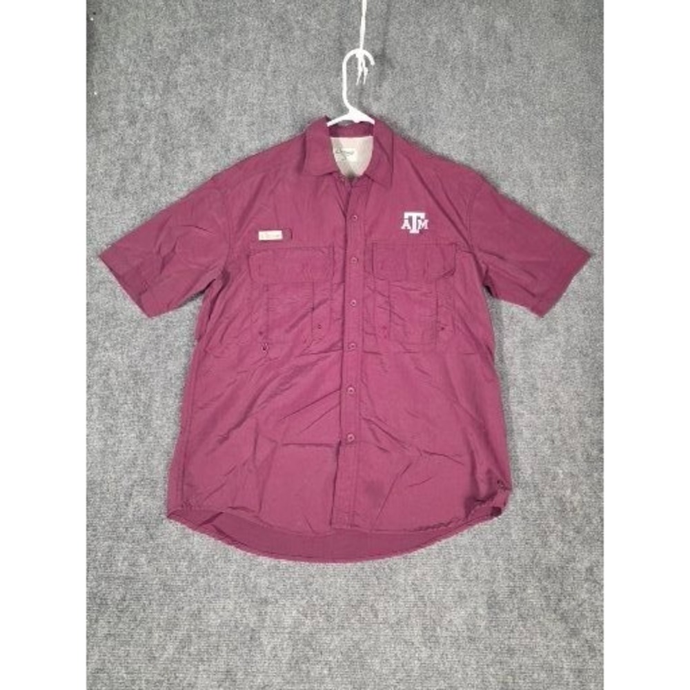 Chiliwear Mens Texas A&M Aggies Fishing Shirt Maroon Short Sleeve Small‎ NCAA